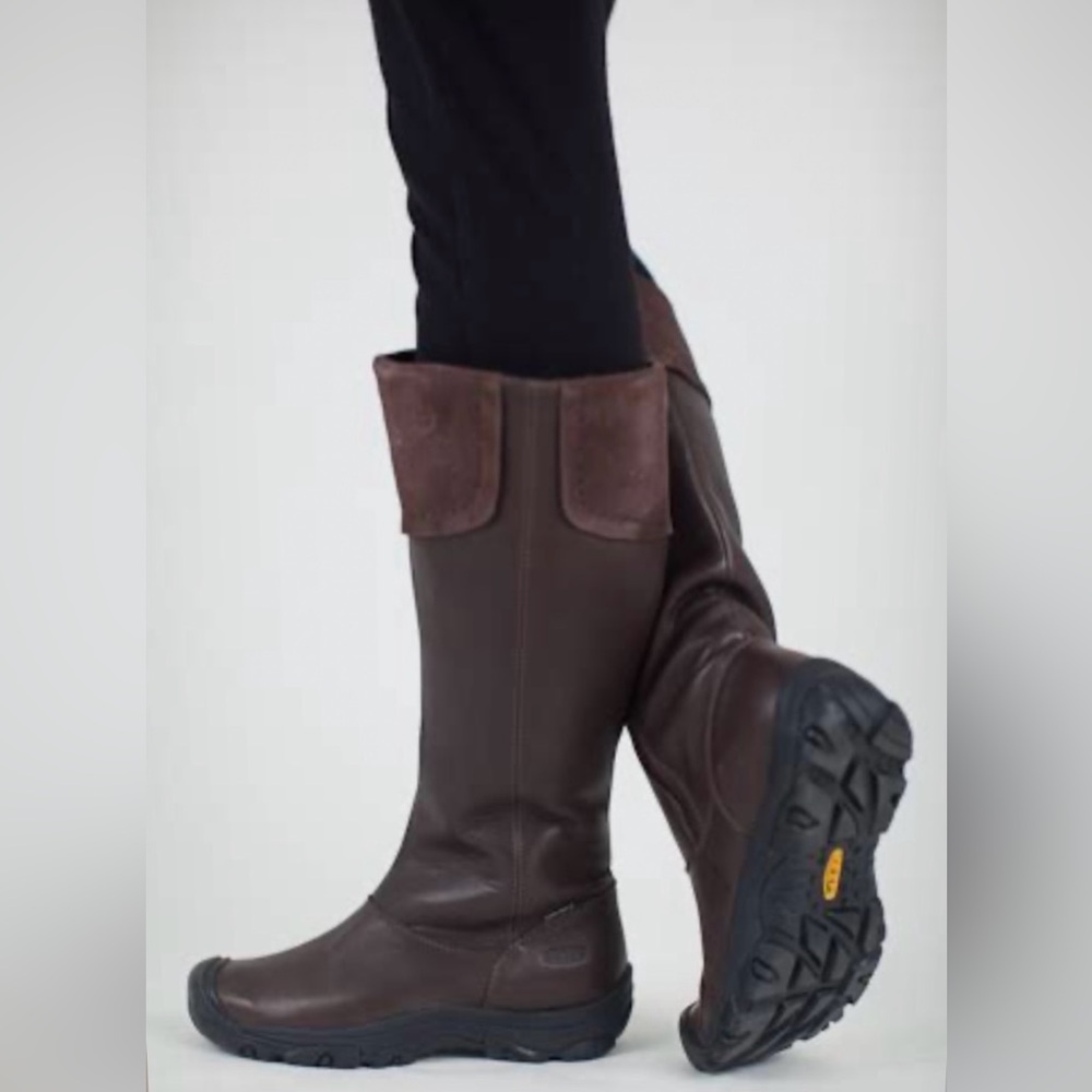 KEEN LAKEN HIGH BOOTS, W8 in Brown Leather